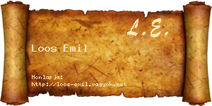Loos Emil névjegykártya